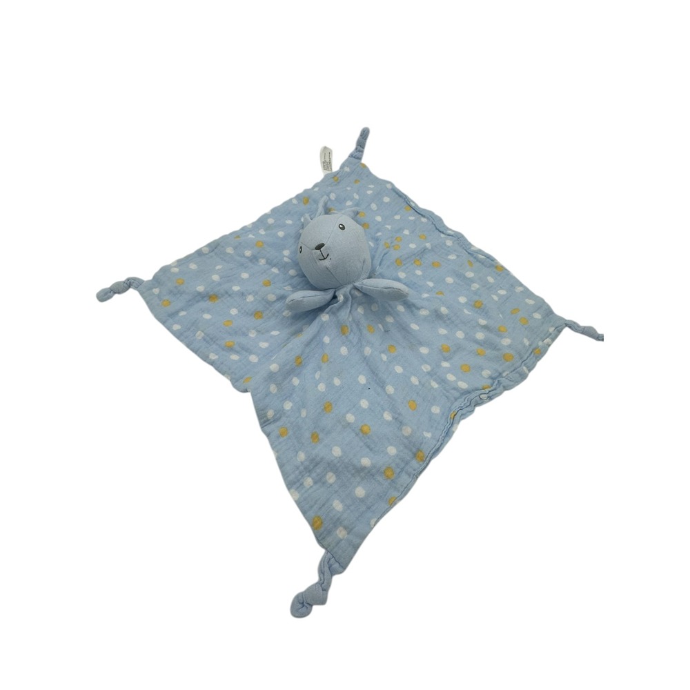 Parents Choice Walmart Blue Polka Dot‎ Bunny Rabbit Lovey Muslin Rattle